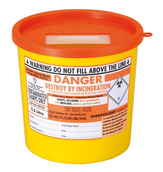Sharps Container 2.5 Litre