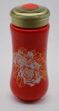 Porcelain Tea Traveller - Red Chrysanthemum