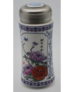 Porcelain Tea Traveller - Patterned Chrysanthemum