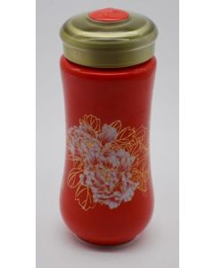 Porcelain Tea Traveller - Red Chrysanthemum